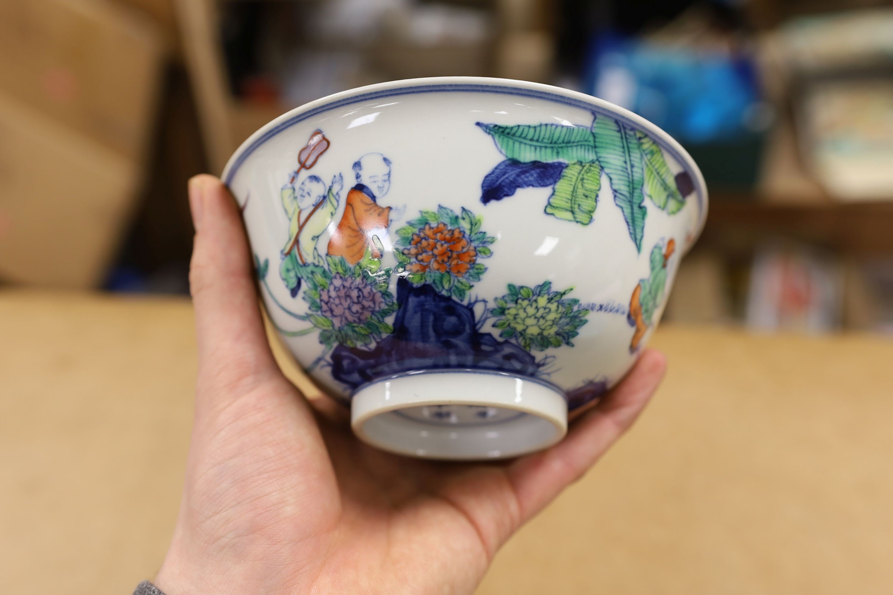 Two Chinese porcelain bowls, largest 15cm diameter